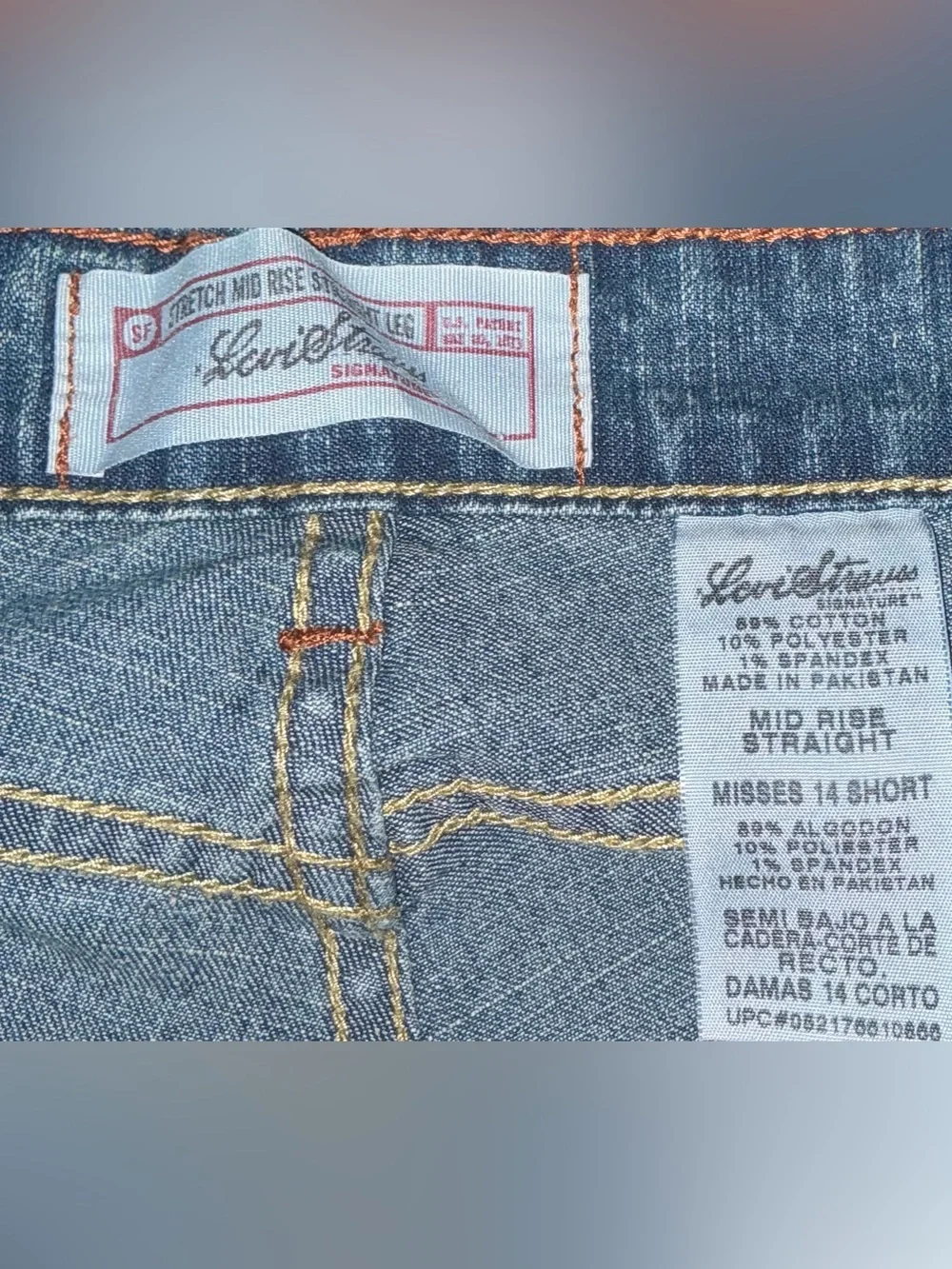 Levi Strauss Mid Rise Straight-Leg Jeans in Dark Blue